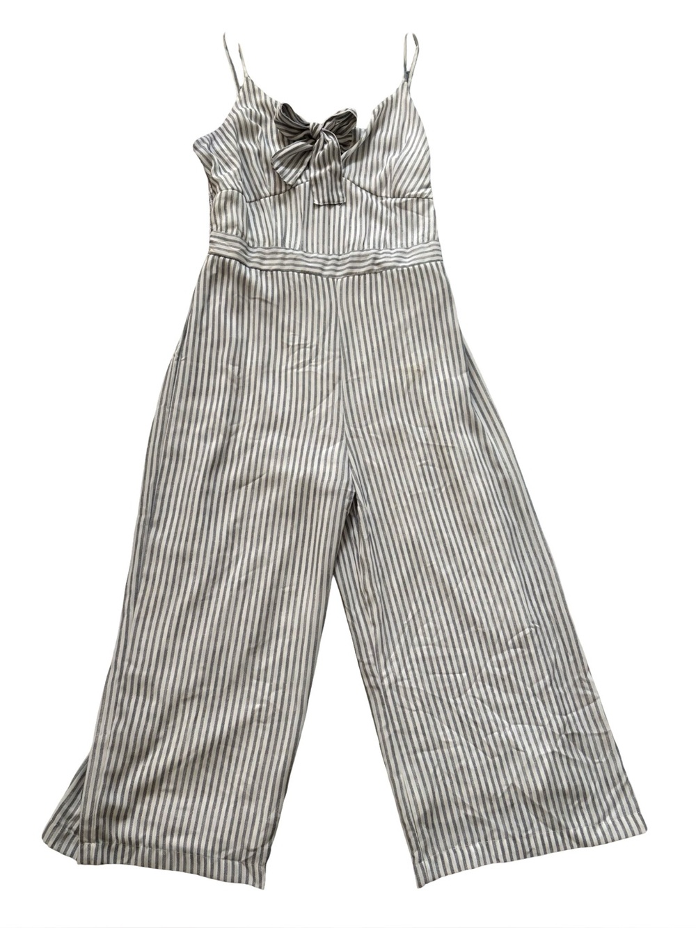 Japna Striped Wide-Leg Jumpsuit with Front Tie Size L